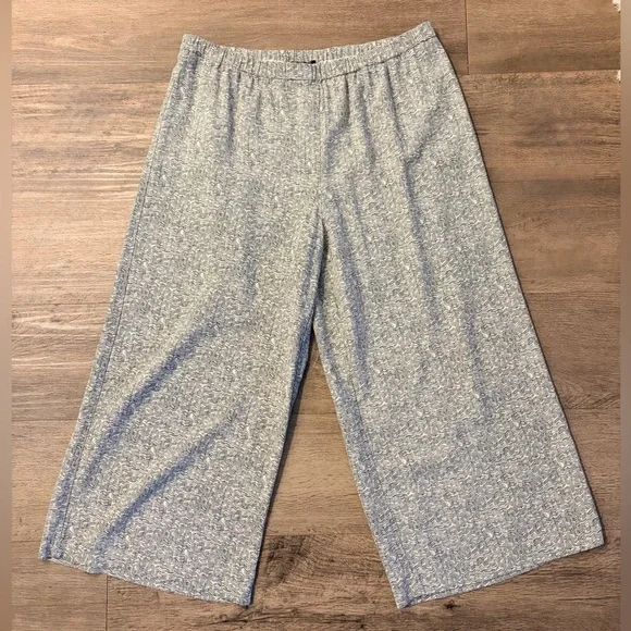 Eileen Fisher Broken Chevron Patterned Wide Crop Pants - Picture 3 of 6